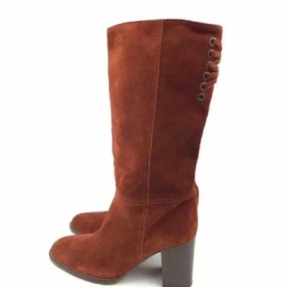 New Coach Mid Calf Boots Sz 5.5 Coty Italian Suede - Picture 7 of 8